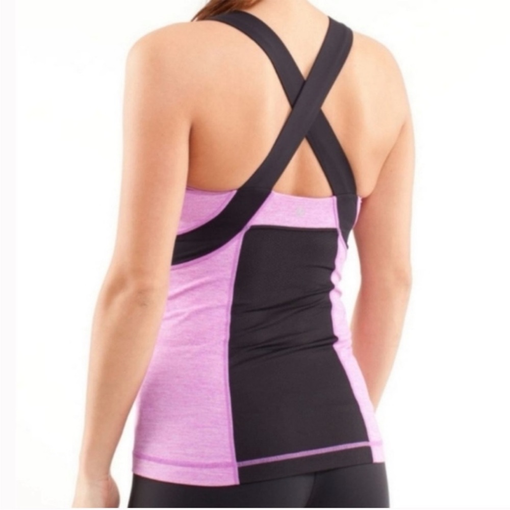Lululemon Push Your Limits Tank Heathered Ultra  Violet/Black size 8